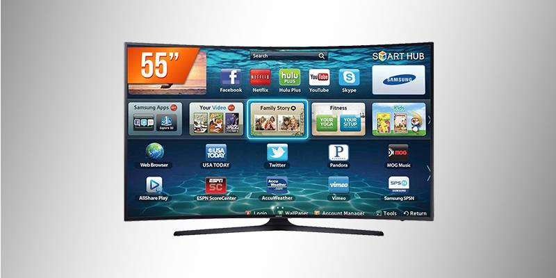 Smart TV LED UHD 4K 55 Curve, Samsung, UN55MU6300GXZD