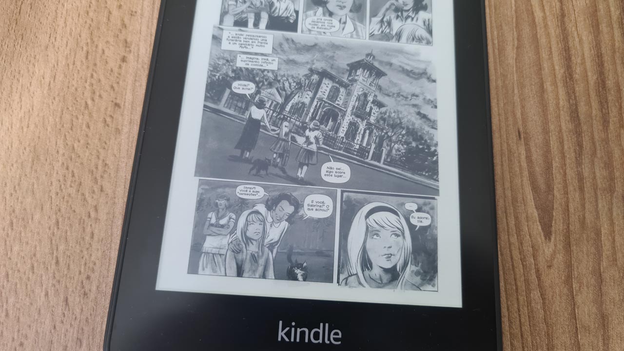 História em quadrinhos vista pelo Kindle Paperwhite