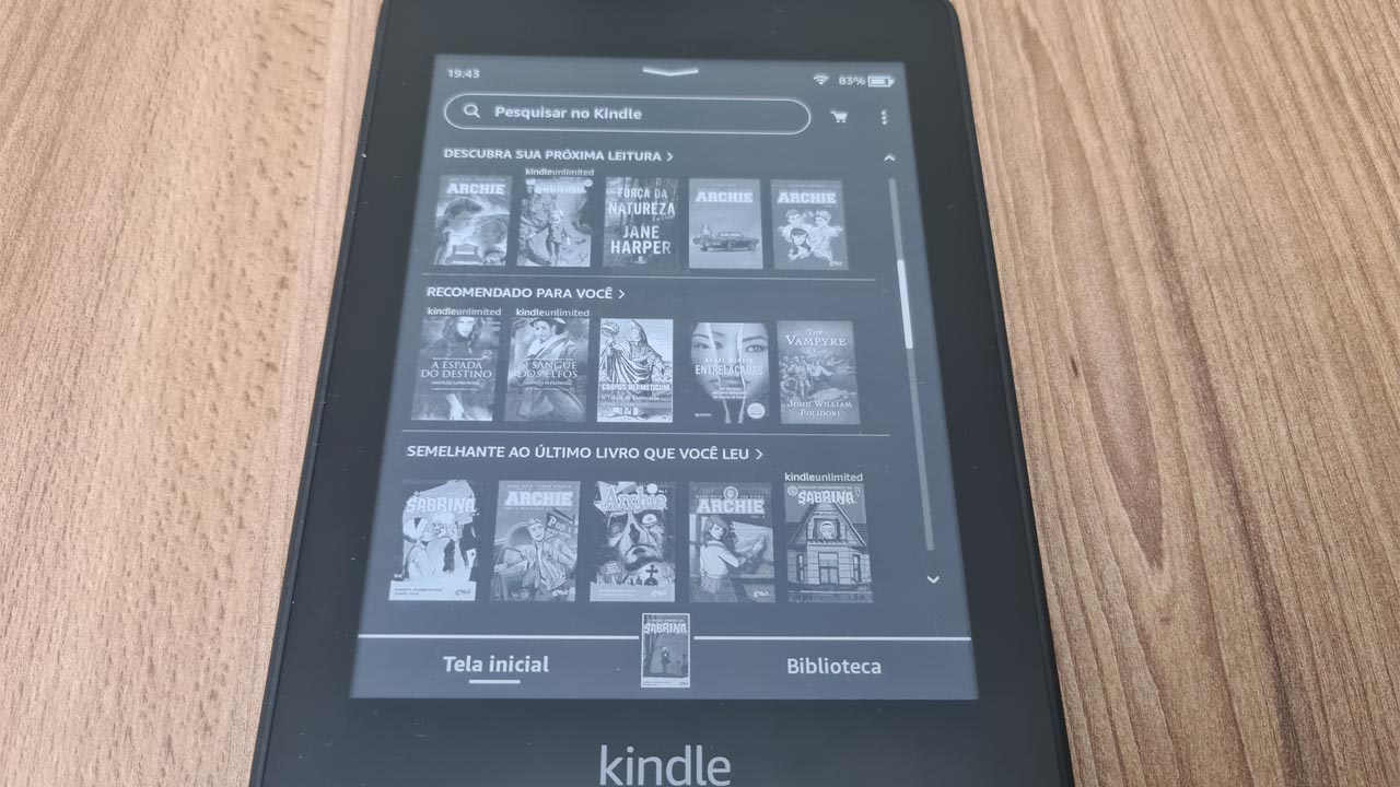 O Kindle Paperwhite oferece modo noturno