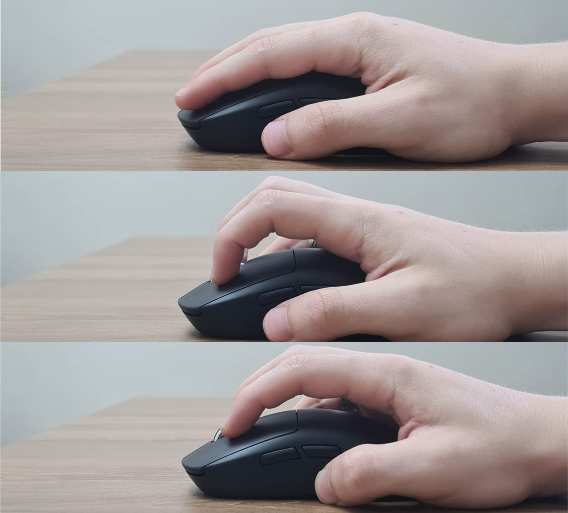 Pegadas Palm, Claw e Fingertip no Logitech G Pro X Superlight