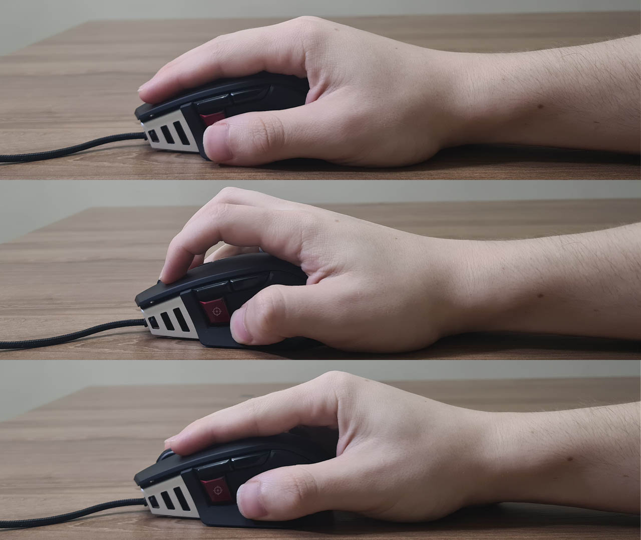 Pegadas Palm, Claw e Fingertip com o M65 RGB Elite